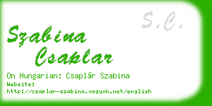szabina csaplar business card