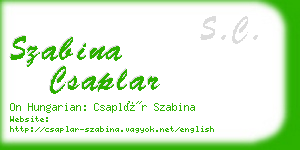 szabina csaplar business card